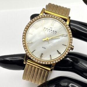 Gold Crystal Skagen Denmark Watch